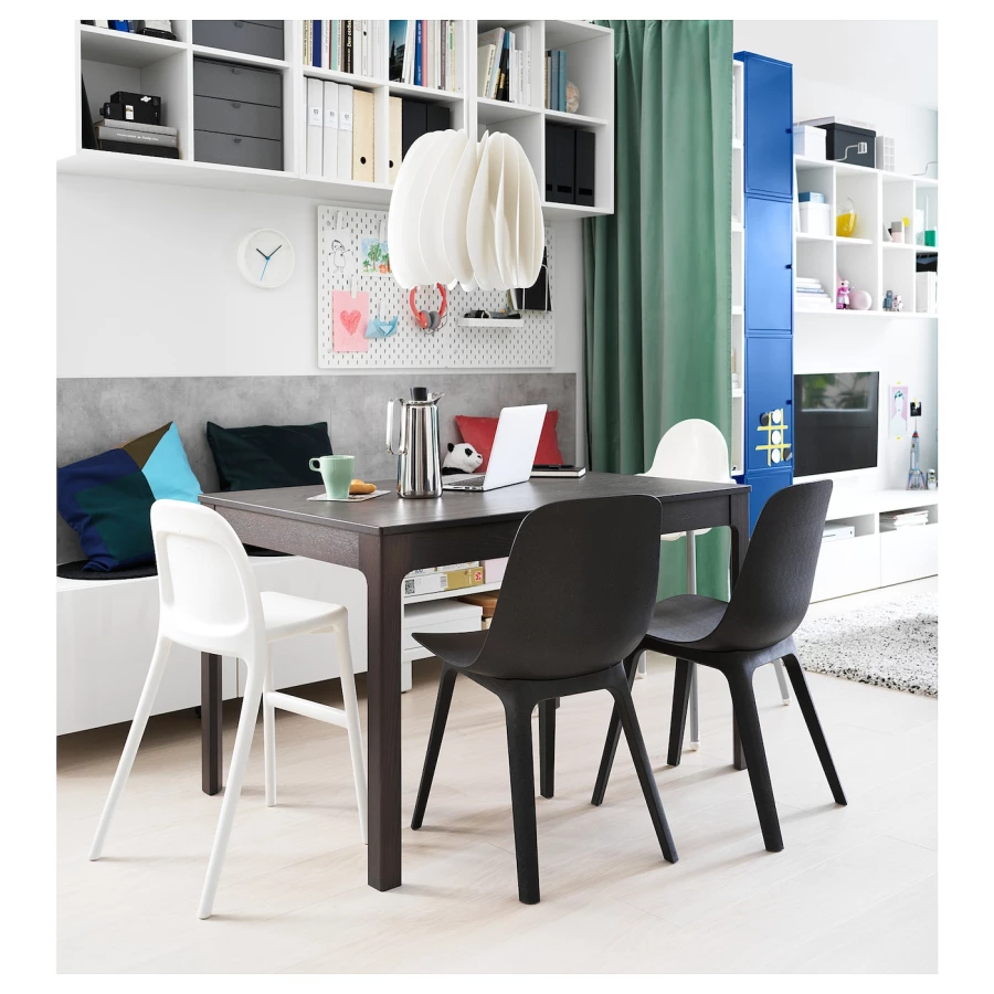 Раздвижной обеденный стол - IKEA EKEDALEN, 120/180х80 см, темно-коричневый, ЭКЕДАЛЕН ИКЕА (изображение №8)
