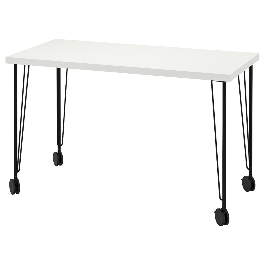 Письменный стол - IKEA LAGKAPTEN/KRILLE, 120х60 см, белый/черный, ЛАГКАПТЕН/КРИЛЛЕ ИКЕА (изображение №1)