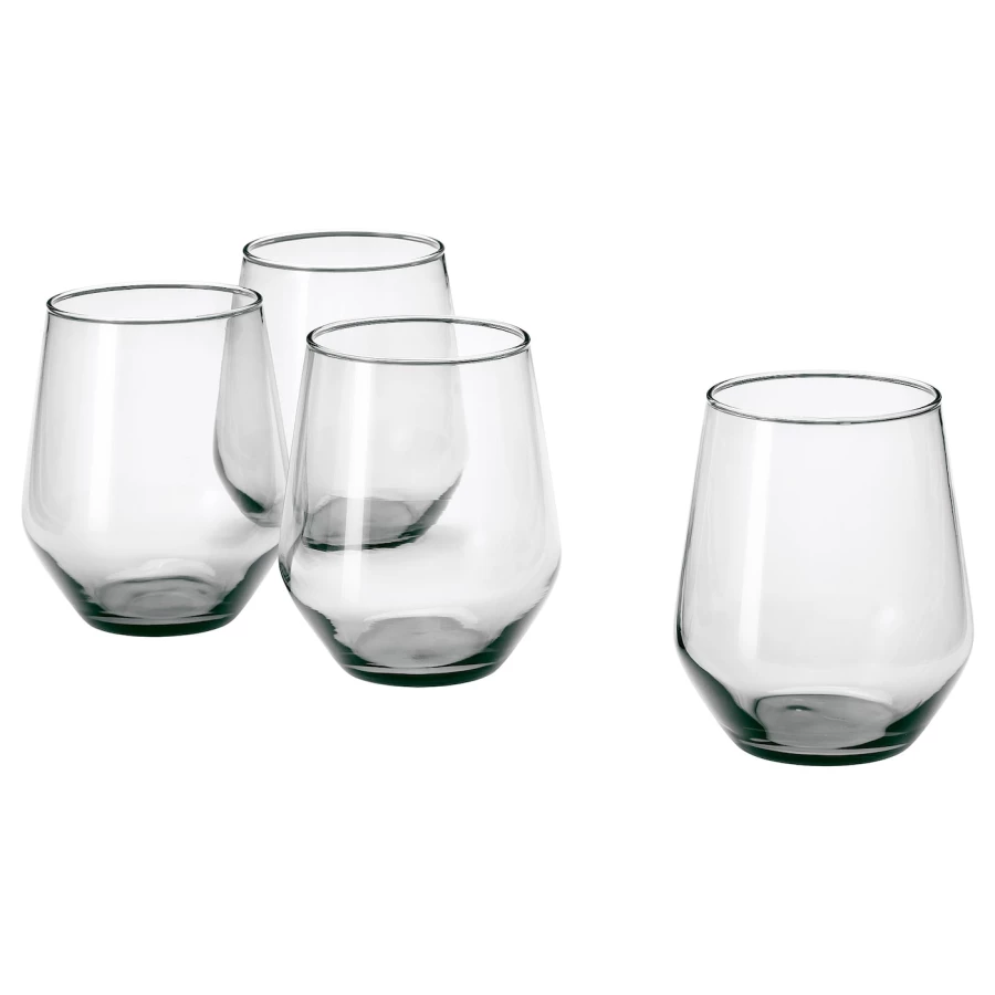 Набор стаканов, 4 шт. - IKEA IVRIG, 450 мл, прозрачное стекло, ИВРИГ ИКЕА (изображение №1)