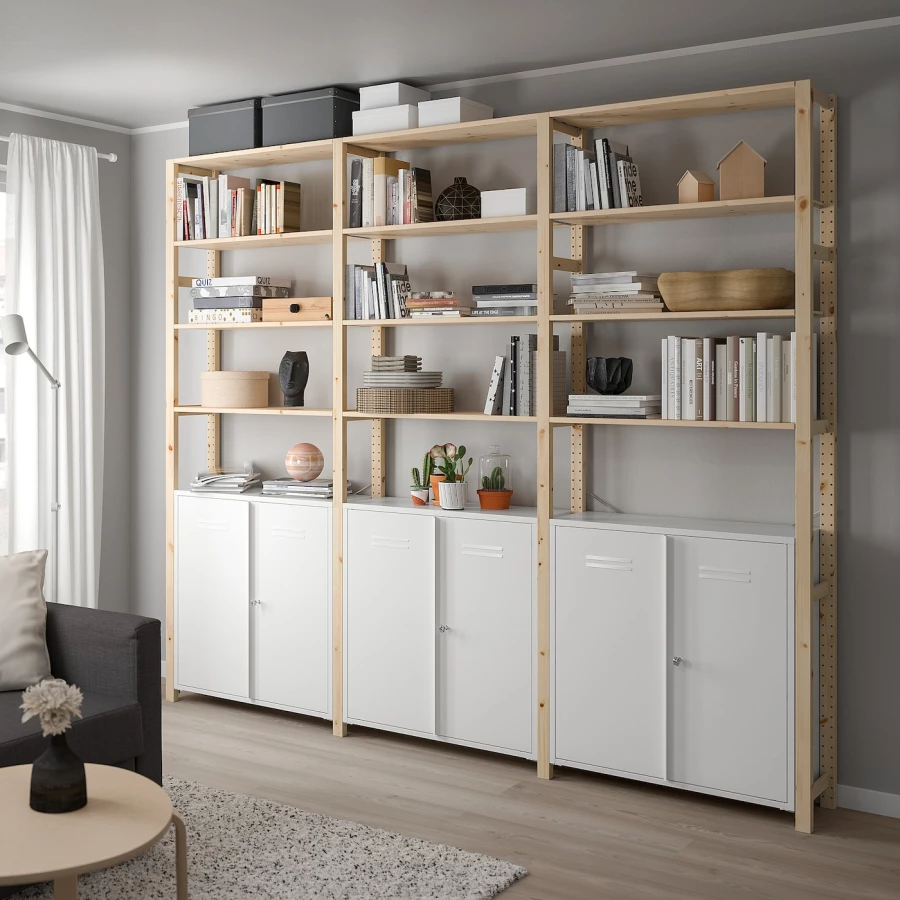 Шкаф - IVAR IKEA/ ИВАР ИКЕА, 259х226 см , под беленый дуб / белый (изображение №2)