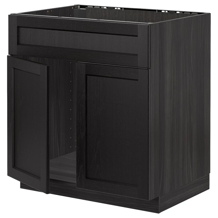 Напольный кухонный шкаф  - IKEA METOD, 88x62x80см, черный, МЕТОД ИКЕА (изображение №1)