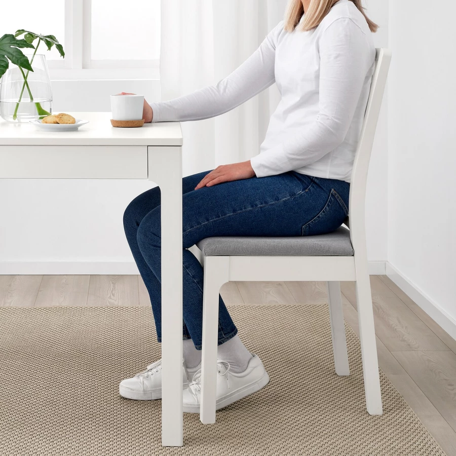 Стол и 4 стула - EKEDALEN / EKEDALEN IKEA/ ЭКЕДАЛЕН ИКЕА, 180/120 см, белый (изображение №5)