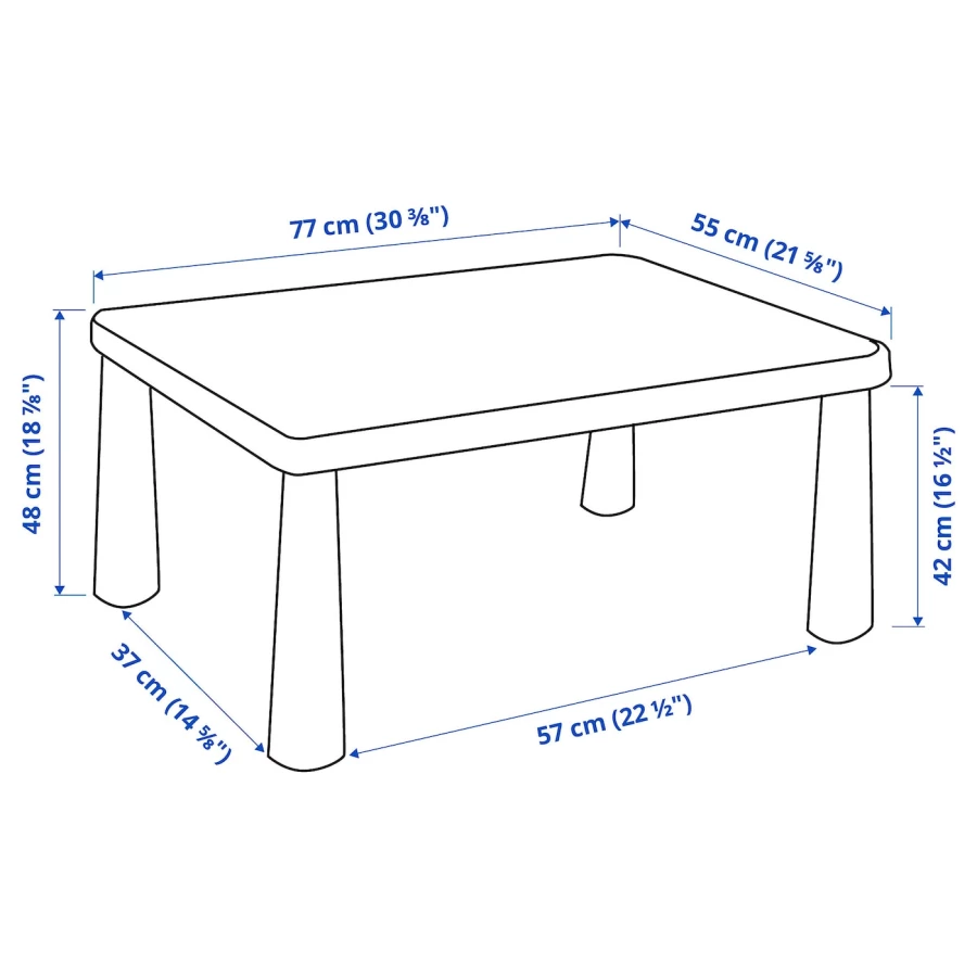 Стол детский - IKEA MAMMUT/МАММУТ  ИКЕА, 77x55 см, зеленый (изображение №5)