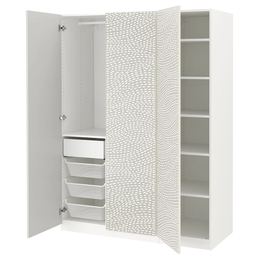 Шкаф - IKEA PAX/MISTUDDEN/ПАКС/МИСТУДДЕН ИКЕА, 60х150х201,2 см, белый/серый (изображение №1)