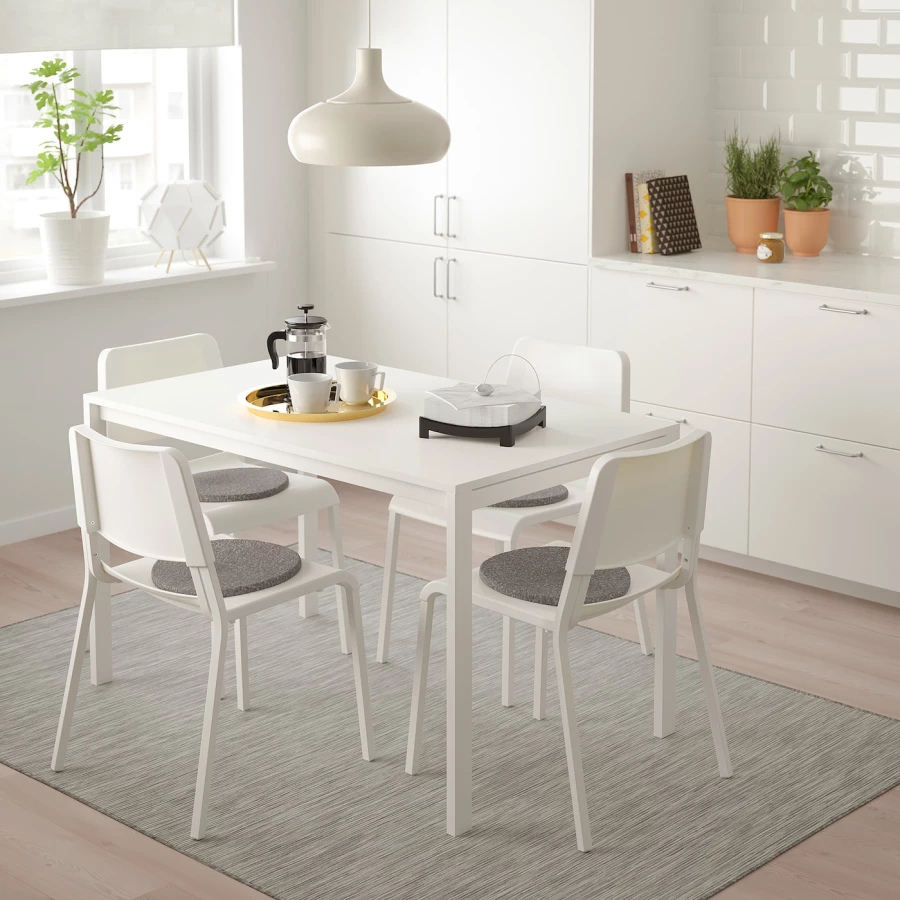 Кухонный стол - MELLTORP/TEODORES IKEA/ МЕЛЛЬТОРП /ТЕОДОРЕС ИКЕА, 125х75х74 см, белый (изображение №8)