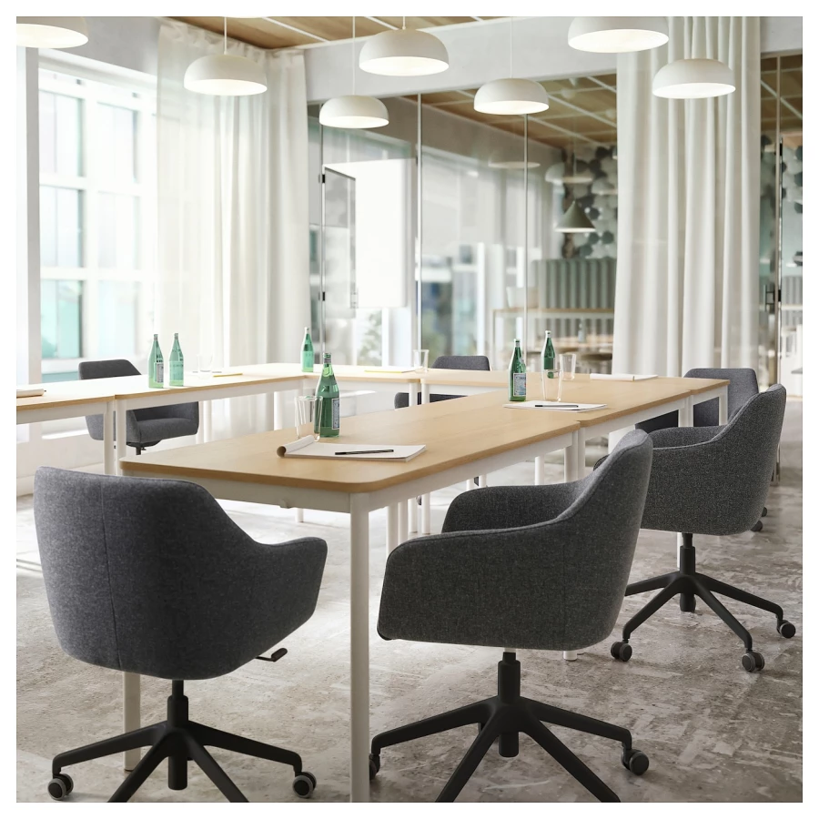 Офисный стул - IKEA TOSSBERG/LÅNGFJÄLL/LANGFJALL, 67x67x57cм, серый, ТОССБЕРГ ЛОНГФЬЕЛЛЬ ИКЕА (изображение №5)