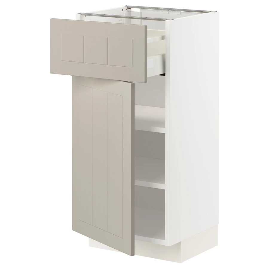Напольный шкаф - METOD / MAXIMERA IKEA/ МЕТОД/ МАКСИМЕРА ИКЕА,  40х88 см, белый/бежевый (изображение №1)