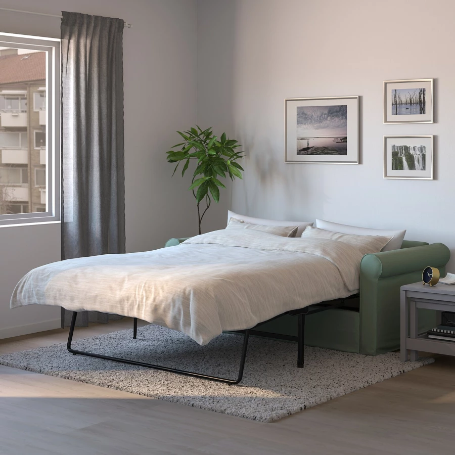 2-местный диван - IKEA GRÖNLID/GRONLID/ГРЁНЛИД ИКЕА, 104х98х196 см, бирюзовый (изображение №3)
