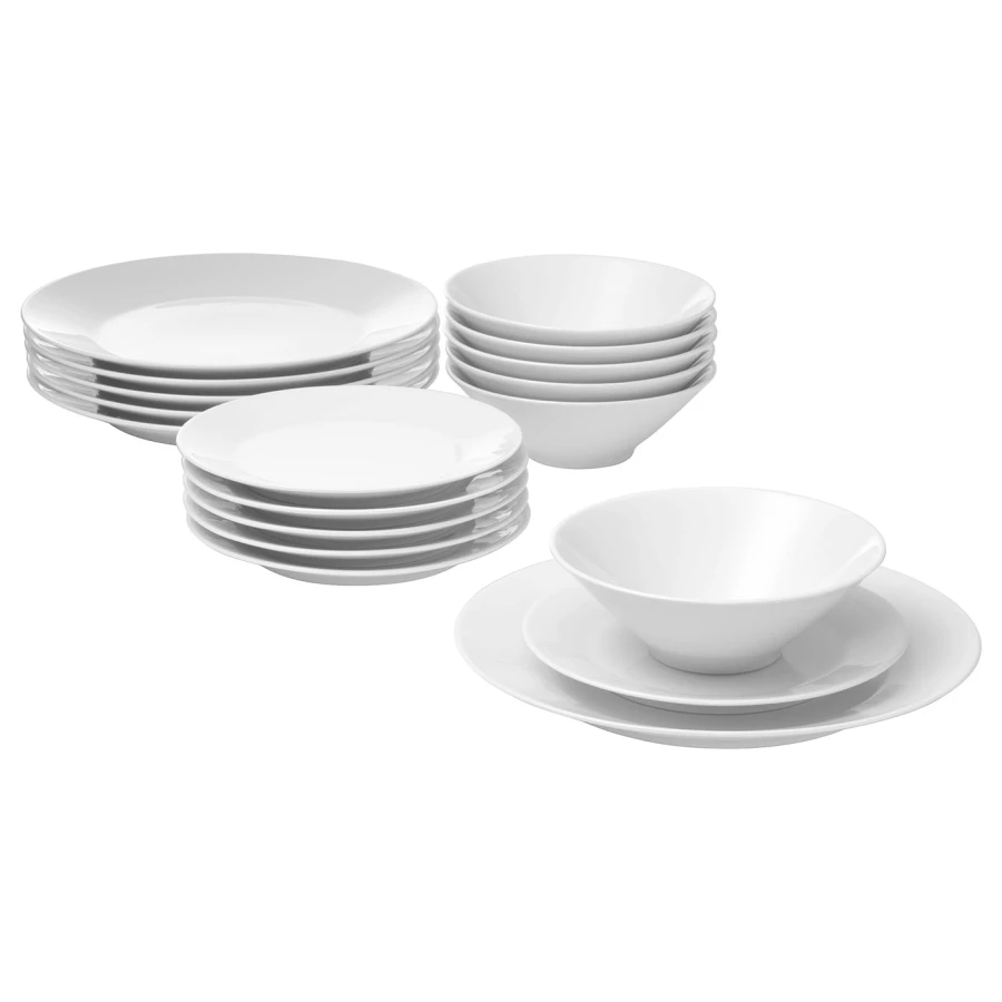 Набор посуды, 18 шт. - IKEA 365+, белый, ИКЕА 365+ (изображение №1)