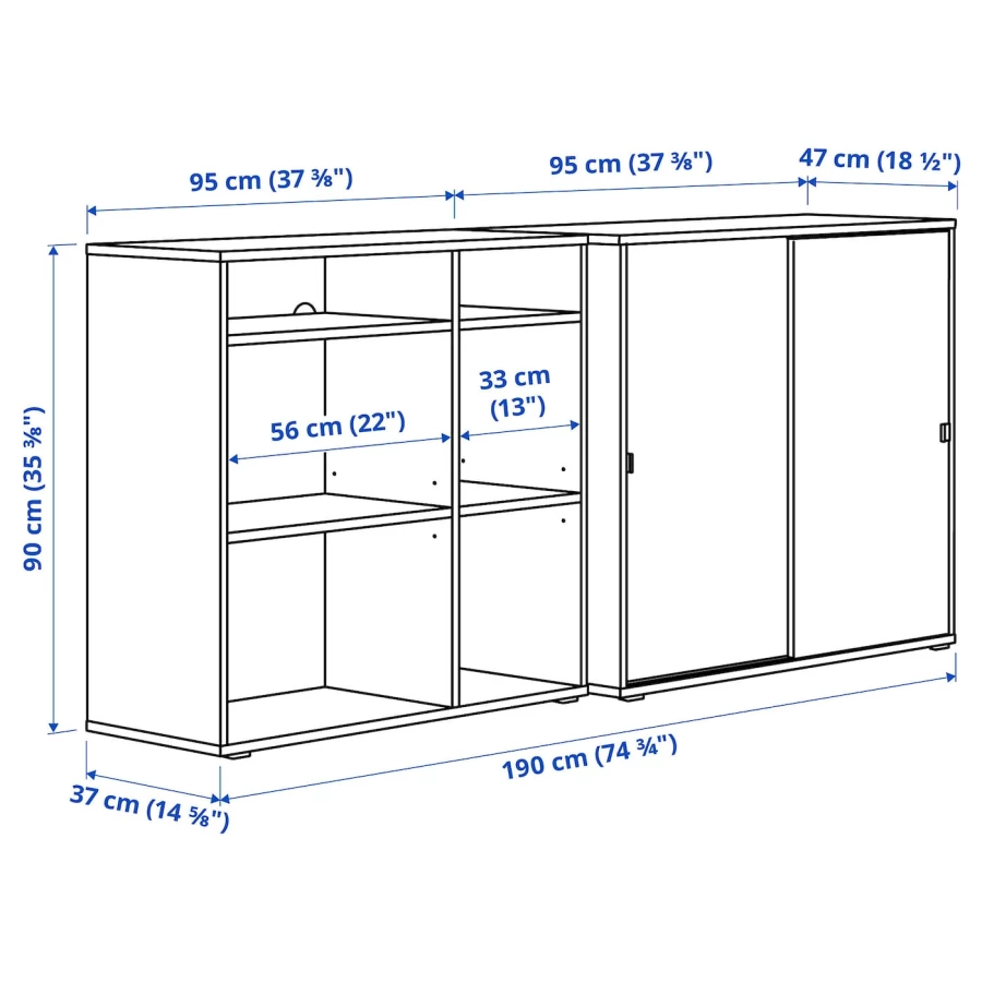 Книжный шкаф - VIHALS IKEA/ ВИХАЛС ИКЕА,   190х90 см, черный (изображение №3)