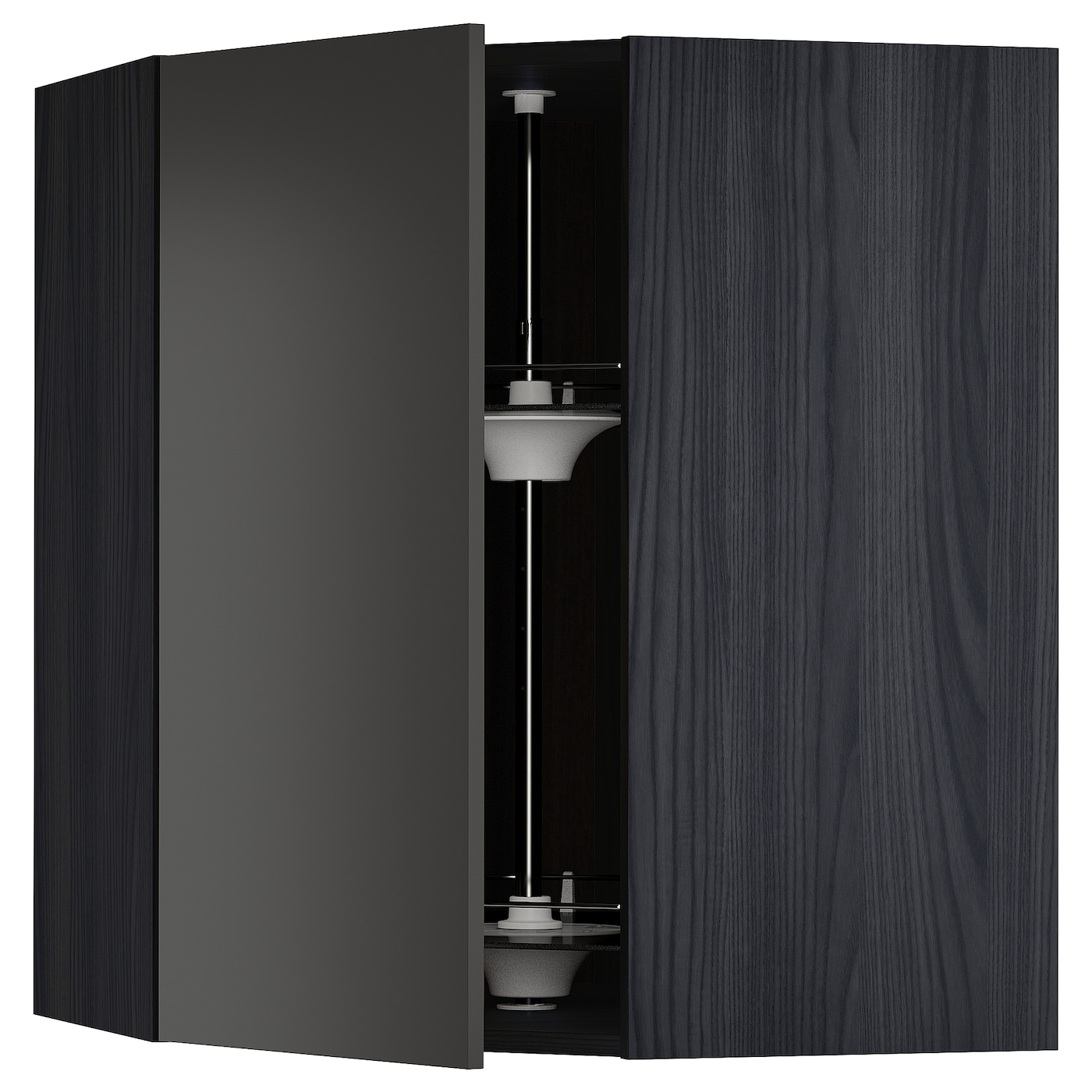 Угловой навесной шкаф с каруселью - METOD  IKEA/  МЕТОД ИКЕА, 80х68 см, черный