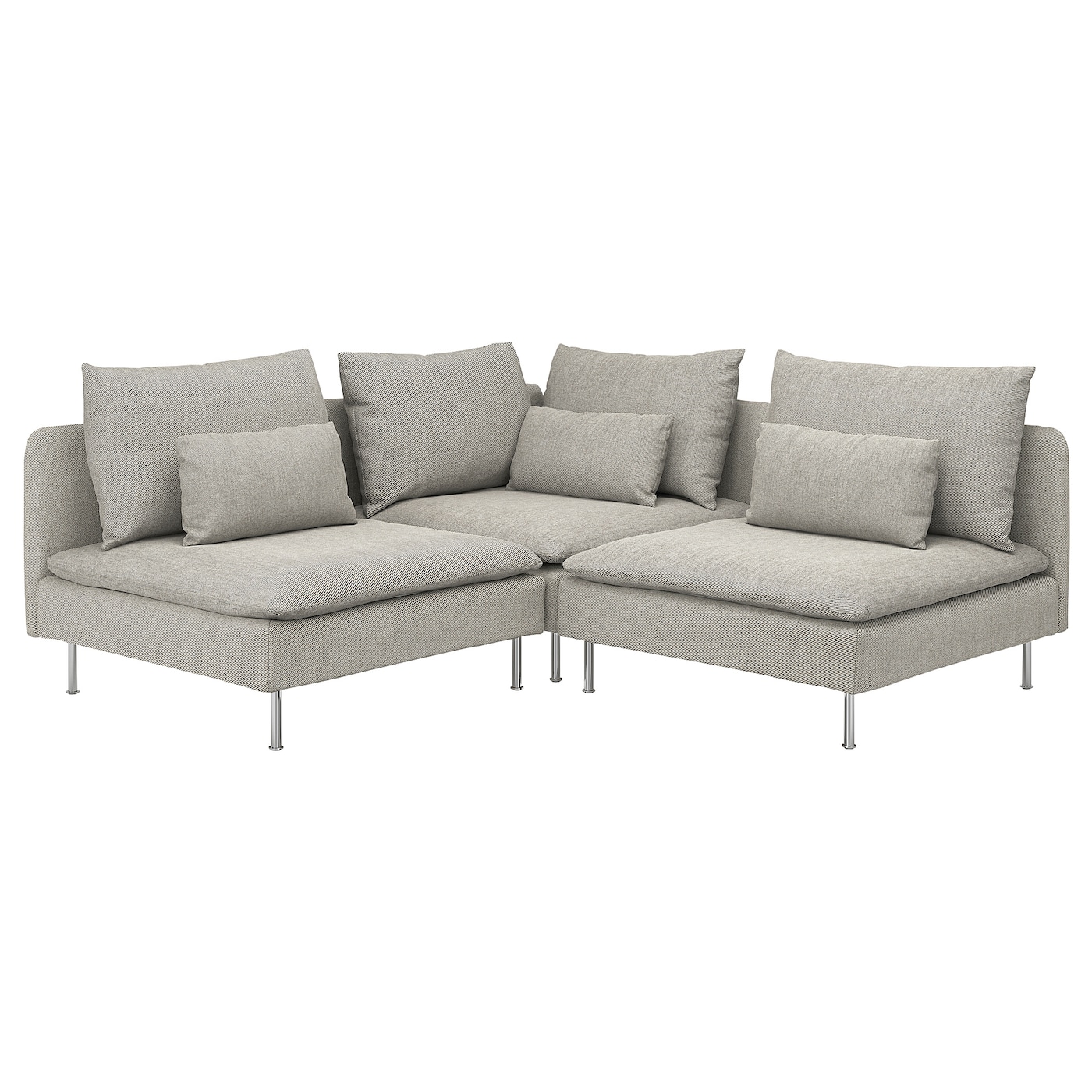 3-местный угловой диван - IKEA SÖDERHAMN/SODERHAMN, 99x192см, серый/светло-серый, СЕДЕРХАМН ИКЕА