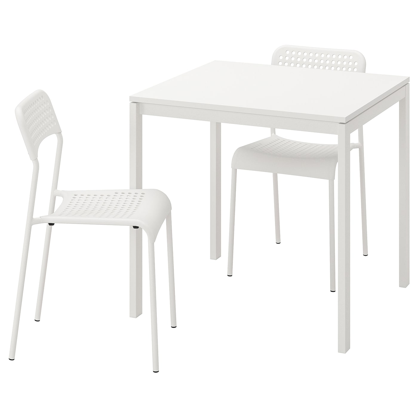 Стол и 2 стула - IKEA MELLTORP/ADDE/МЕЛЬТОРП/АДДЕ ИКЕА, 75х75 см, белый