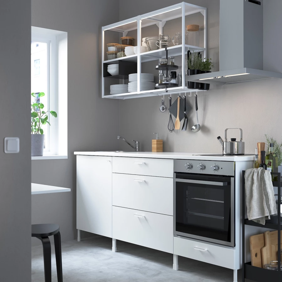 Кухня -  ENHET  IKEA/ ЭНХЕТ ИКЕА, 222х203 см, белый (изображение №2)
