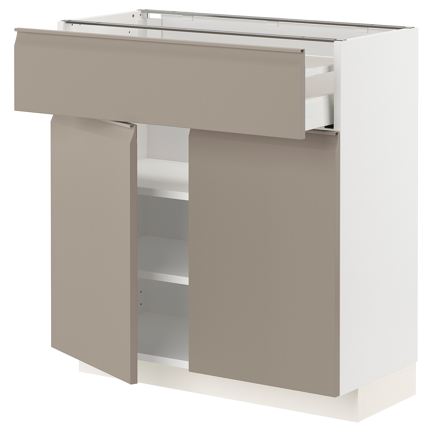 Напольный кухонный шкаф  - IKEA METOD MAXIMERA, 80x37x80см, белый/светло-коричневый, МЕТОД МАКСИМЕРА ИКЕА