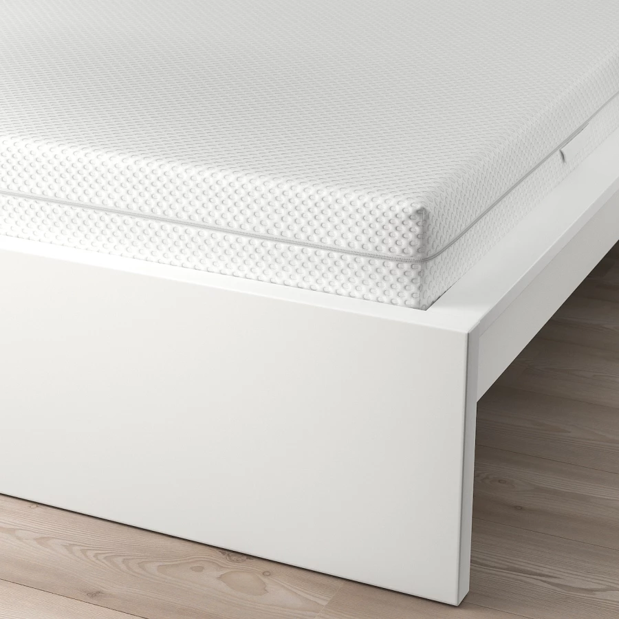 Кровать - IKEA MALM, 200х160 см, матрас средне-жесткий, белый, МАЛЬМ ИКЕА (изображение №4)