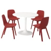 Кухонный стол - DOCKSTA/ODGER IKEA/ ДОКСТА/ОДГЕР ИКЕА, 103 см, красный/белый