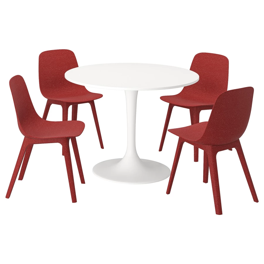 Кухонный стол - DOCKSTA/ODGER IKEA/ ДОКСТА/ОДГЕР ИКЕА, 103 см, красный/белый (изображение №1)