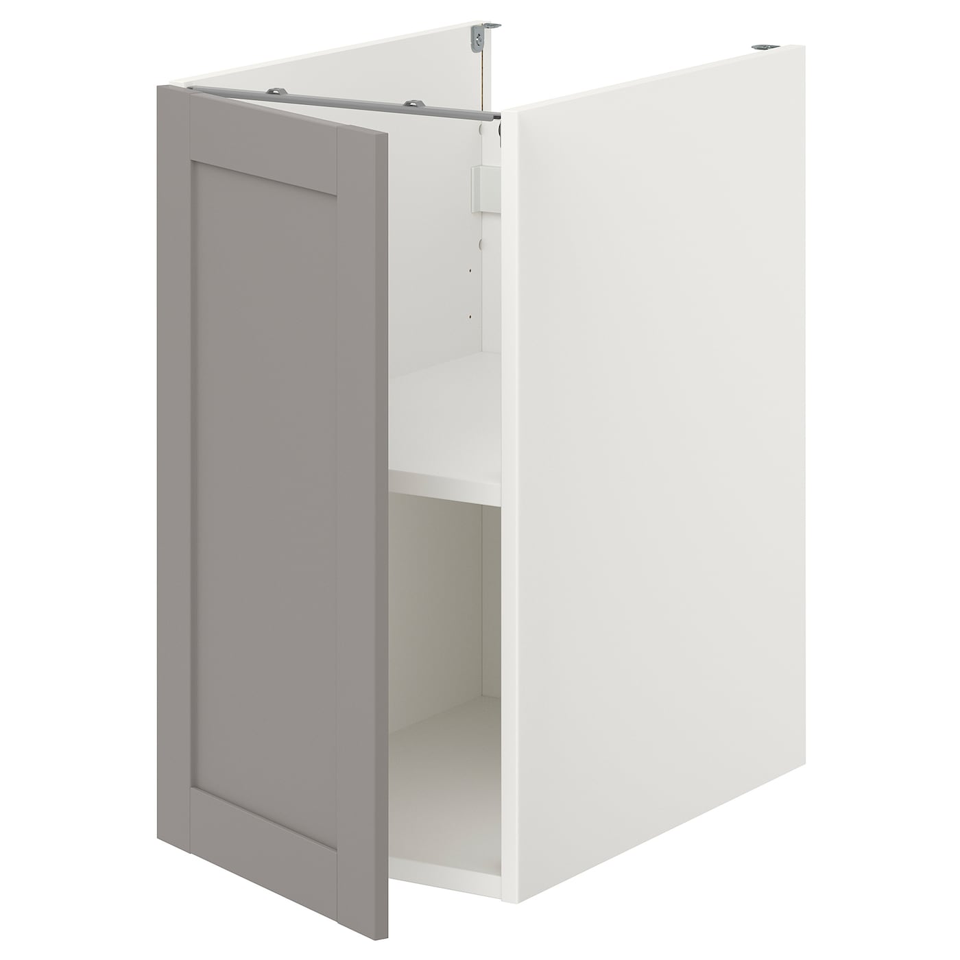 Шкаф с дверцами - IKEA ENHET, 75x62x40см, серый, ЭНХЕТ ИКЕА