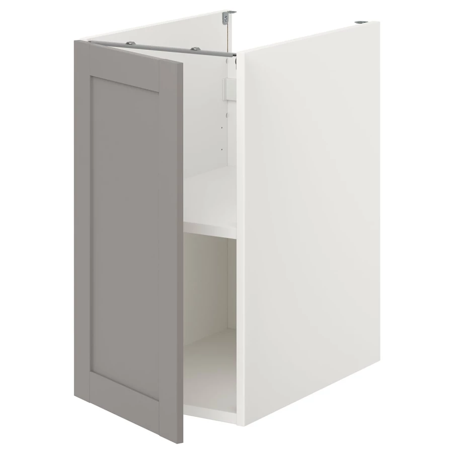 Шкаф с дверцами - IKEA ENHET, 75x62x40см, серый, ЭНХЕТ ИКЕА (изображение №1)