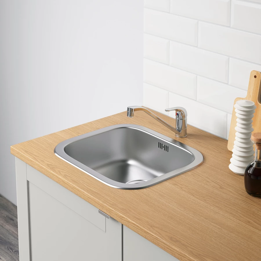 Угловая кухня -  KNOXHULT IKEA/ КНОКСХУЛЬТ ИКЕА, 220х183 см, белый/серый/бежевый (изображение №5)