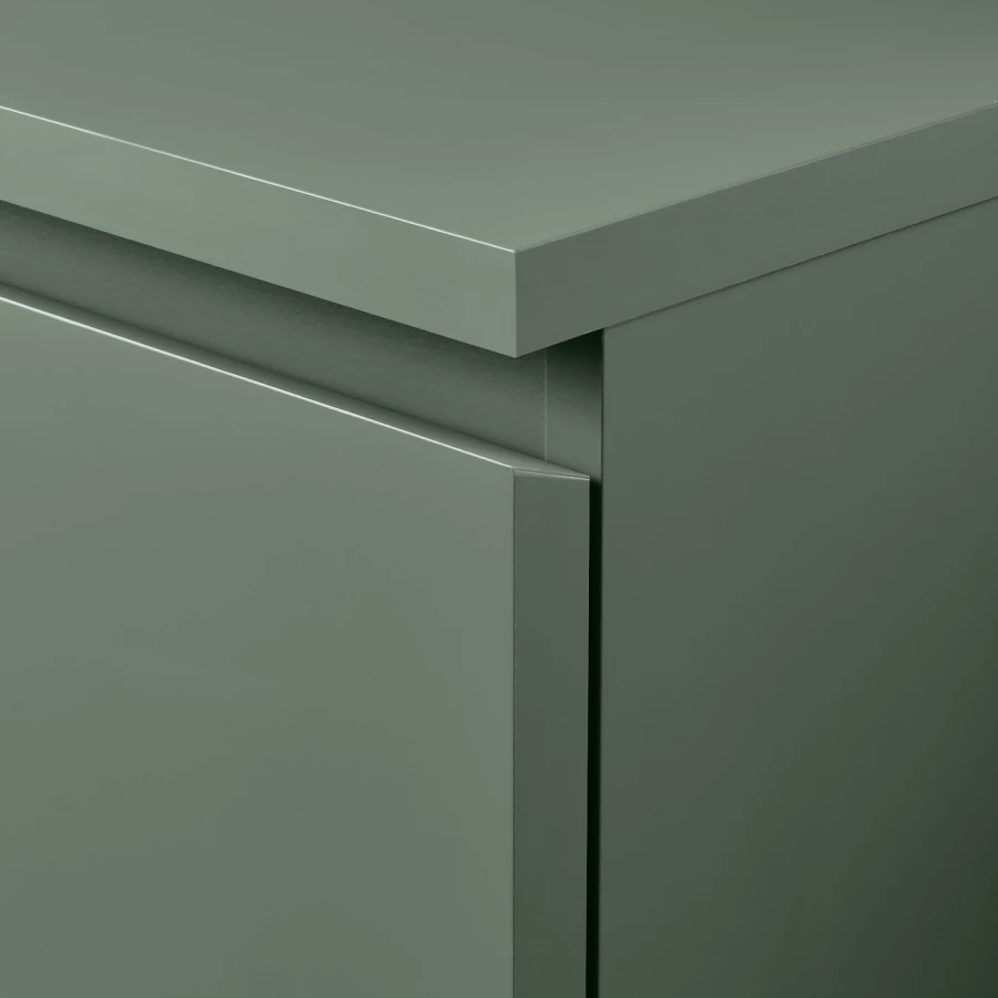 Комод с 3 ящиками - IKEA MALM, 80x78х48 см, серо-зеленый МАЛЬМ ИКЕА (изображение №3)