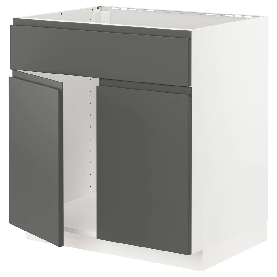 Напольный шкаф - METOD IKEA/ МЕТОД ИКЕА,  88х80 см, белый/серый (изображение №1)