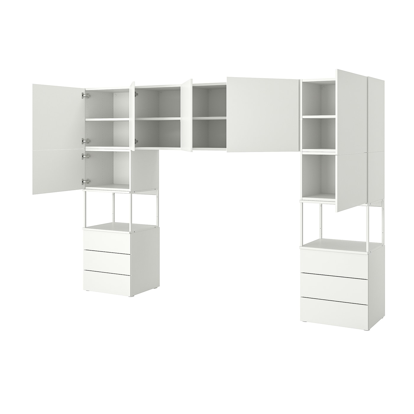 Шкаф 7 дверей + 6 ящиков - IKEA PLATSA/ПЛАТСА ИКЕА, 42х201х300 см, белый