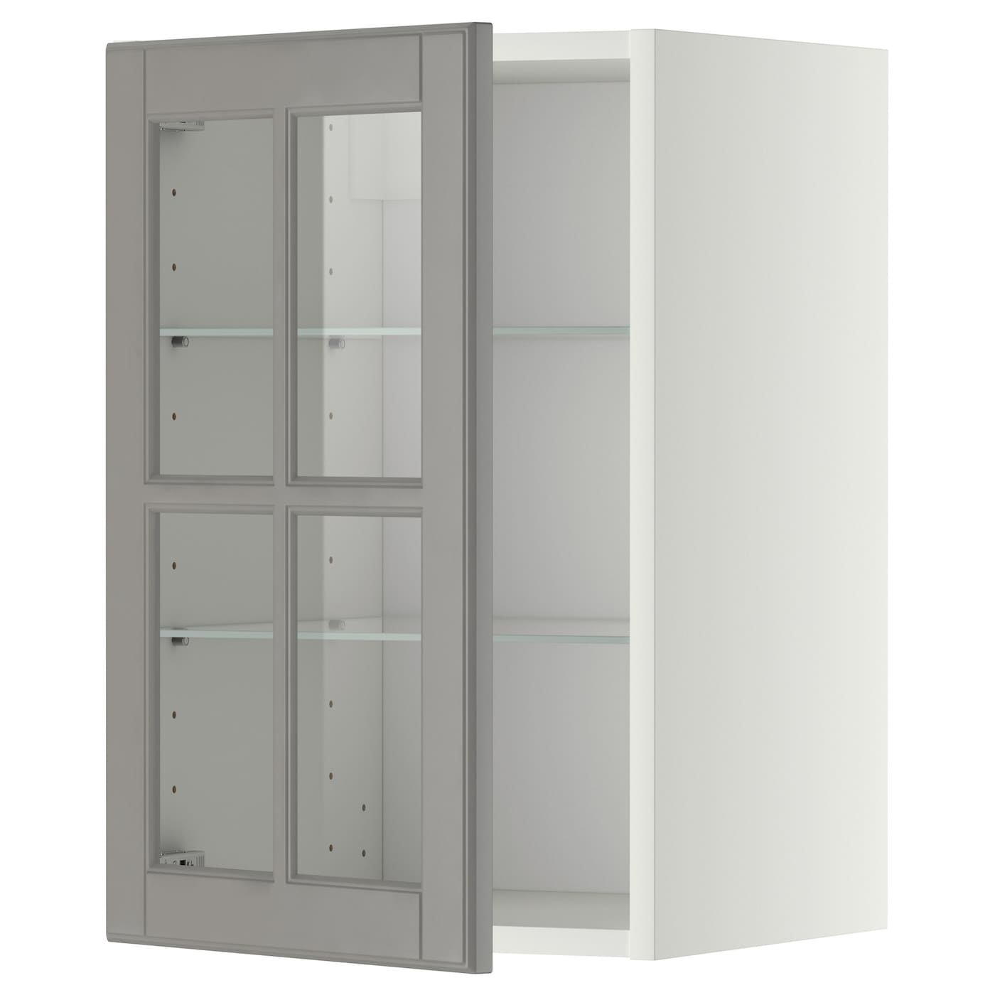 Шкаф со стеклянными дверцами  - METOD  IKEA/  МЕТОД ИКЕА, 60х40 см, белый/серый