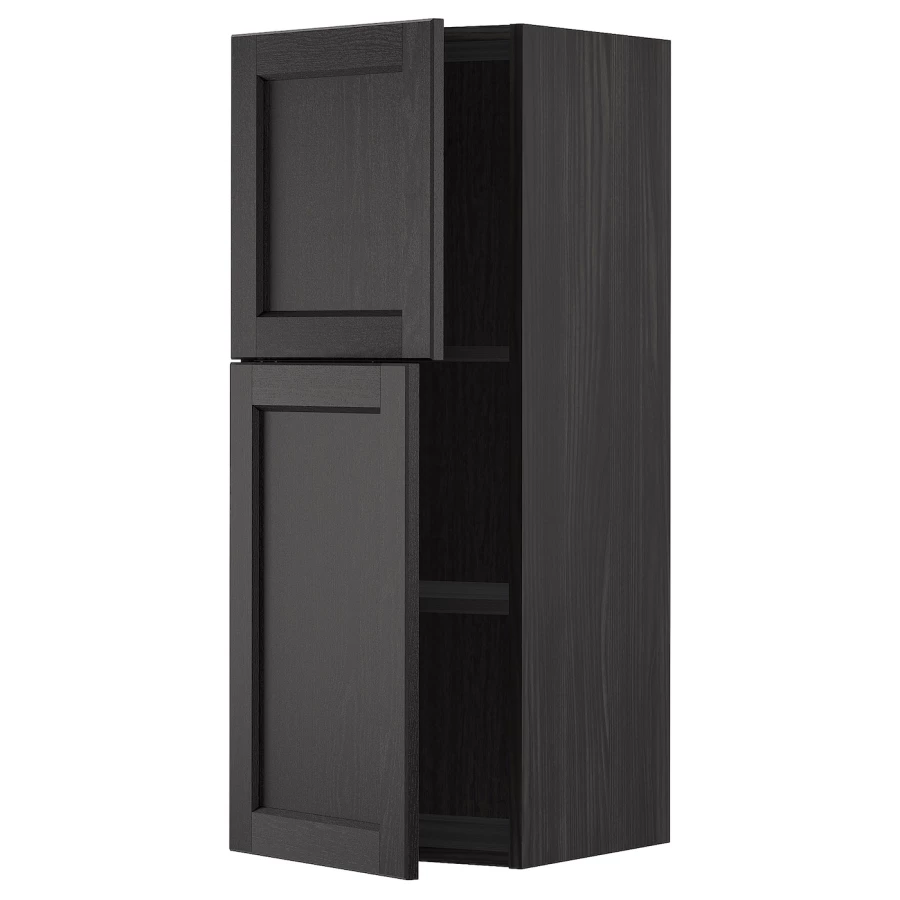 Навесной шкаф с полкой - METOD IKEA/ МЕТОД ИКЕА, 100х40 см, черный (изображение №1)