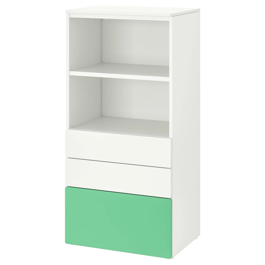 Шкаф - PLATSA/ SMÅSTAD / SMАSTAD  IKEA/ ПЛАТСА/СМОСТАД  ИКЕА, 60x42x123 см, белый/зеленый (изображение №1)