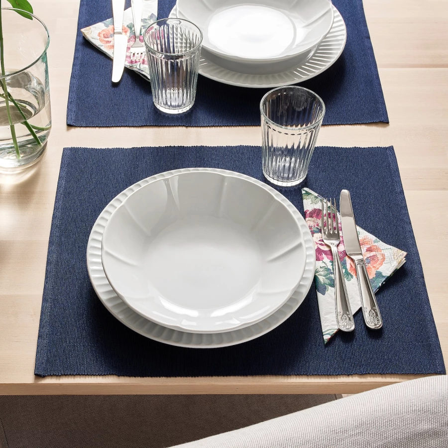 Набор тарелок, 4 шт. - IKEA STRIMMIG, 23 см, белый, СТРИММИГ ИКЕА (изображение №4)