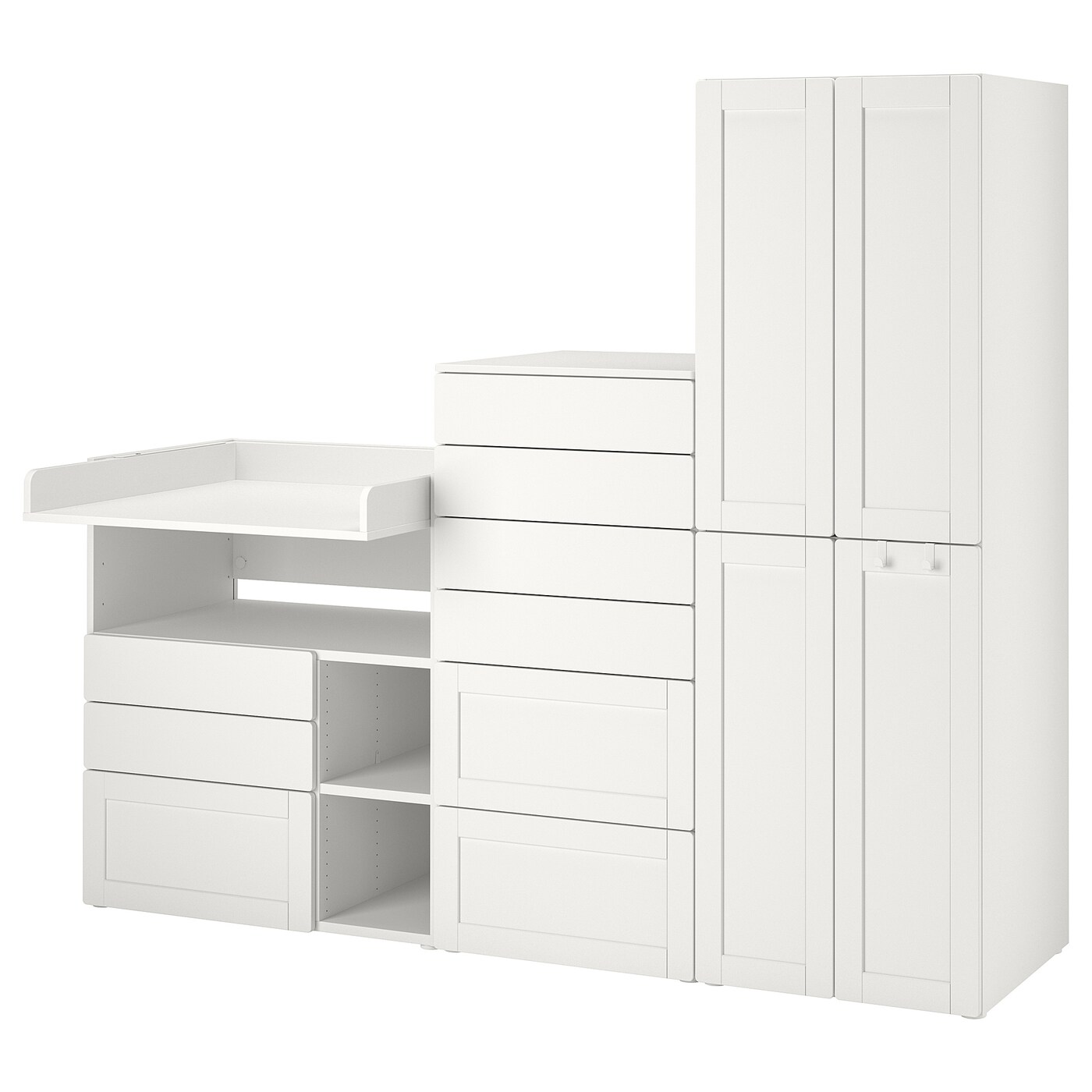 Детская гардеробная комбинация - IKEA PLATSA SMÅSTAD/SMASTAD, 181x79x210см, белый, ПЛАТСА СМОСТАД ИКЕА