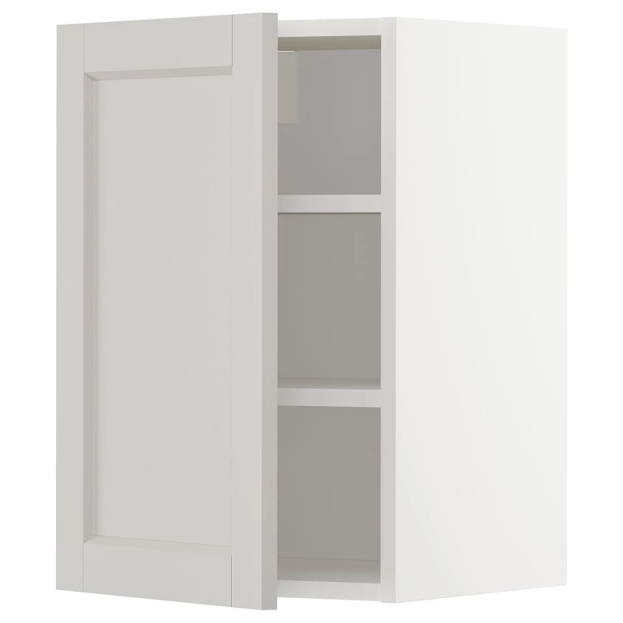 Навесной шкаф с полкой - METOD IKEA/ МЕТОД ИКЕА, 40х60 см, белый/светло-серый (изображение №1)