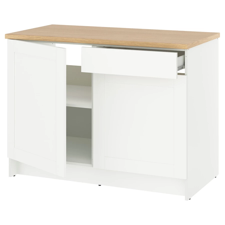 Напольный шкаф - IKEA KNOXHULT/ИКЕА КНОКСХУЛЬТ, белый/под беленный дуб (изображение №1)