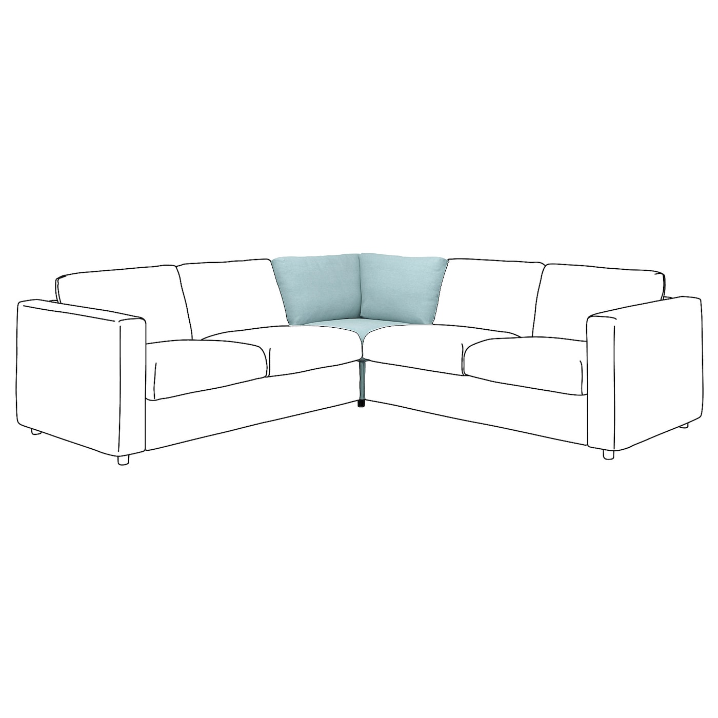 Чехол для угловой секции дивана - IKEA VIMLE/ВИМЛЕ ИКЕА , голубой