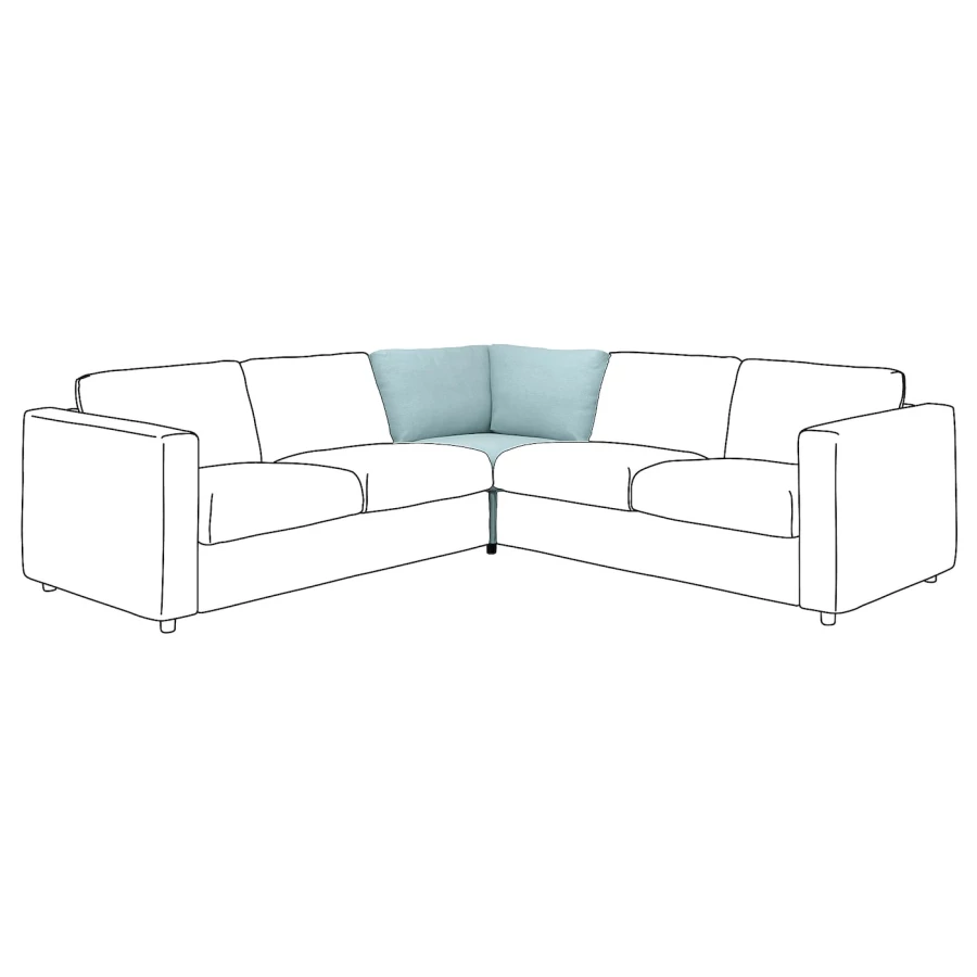 Чехол для угловой секции дивана - IKEA VIMLE/ВИМЛЕ ИКЕА , голубой (изображение №1)