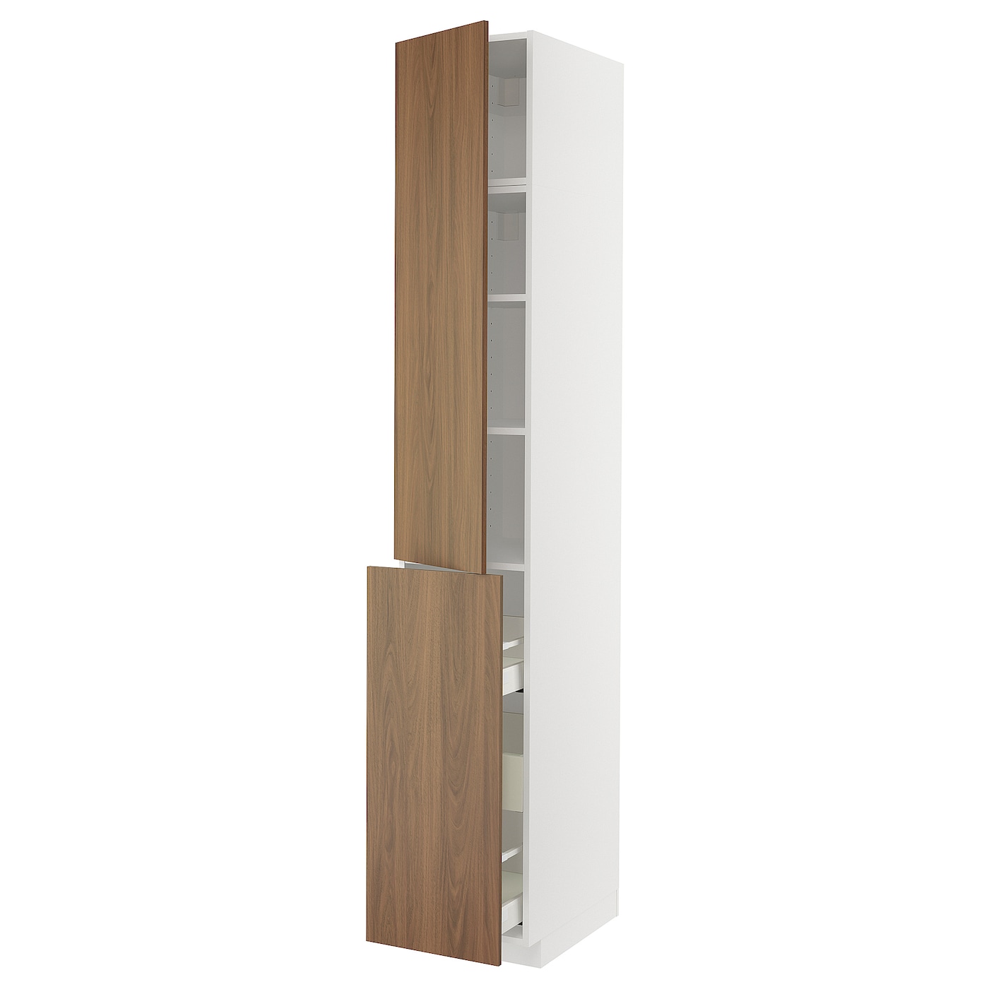 Высокий шкаф с полками - IKEA METOD/MAXIMERA/МЕТОД/МАКСИМЕРА ИКЕА, 240х60х40 см, белый/коричневый