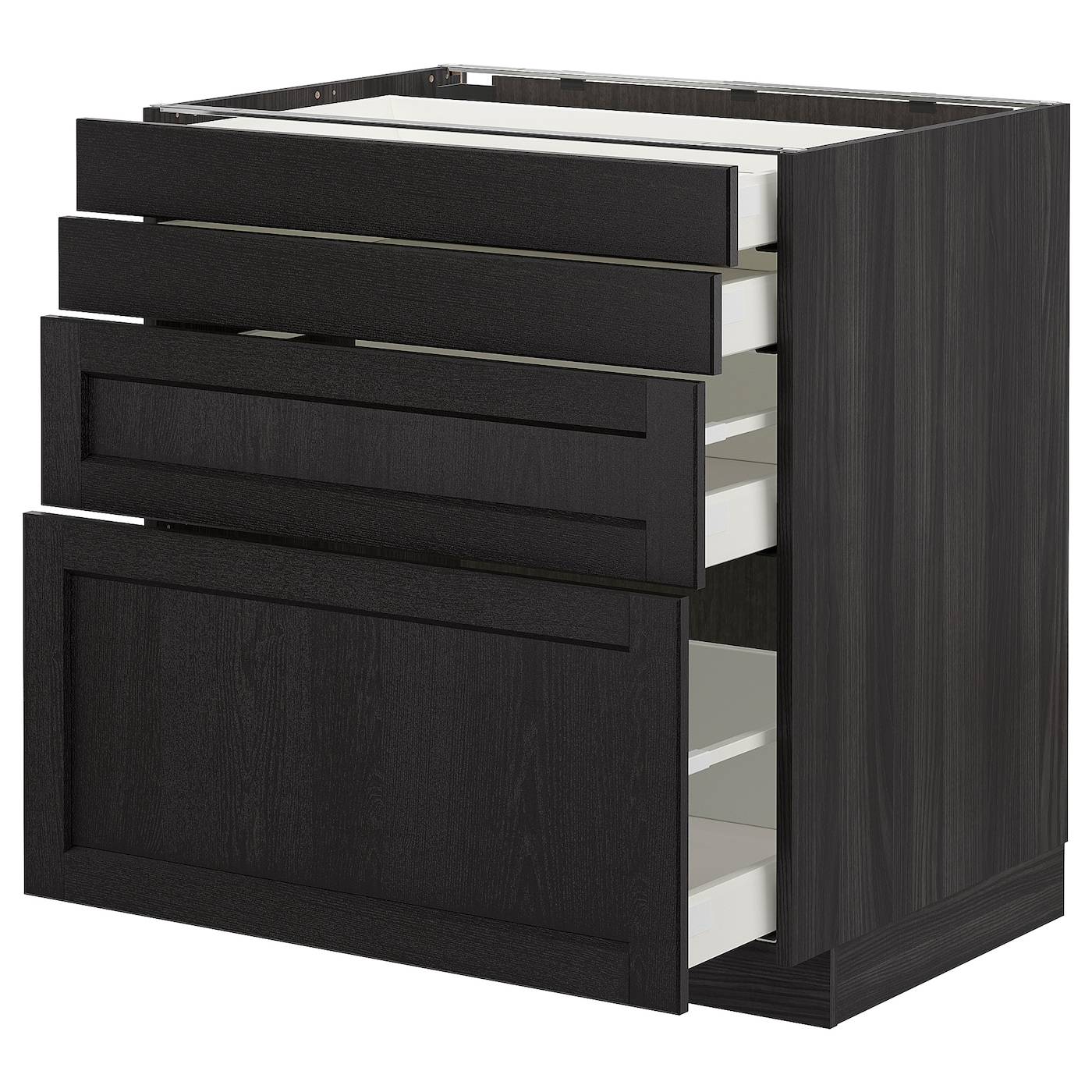 Напольный кухонный шкаф  - IKEA METOD MAXIMERA, 88x61,9x80см, черный, МЕТОД МАКСИМЕРА ИКЕА