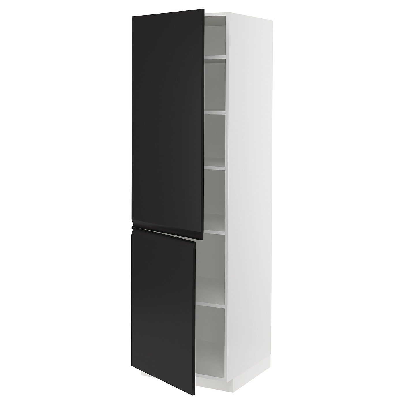 Высокий шкаф/бытовой - IKEA METOD/МЕТОД ИКЕА, 200х60х60 см, белый/черный