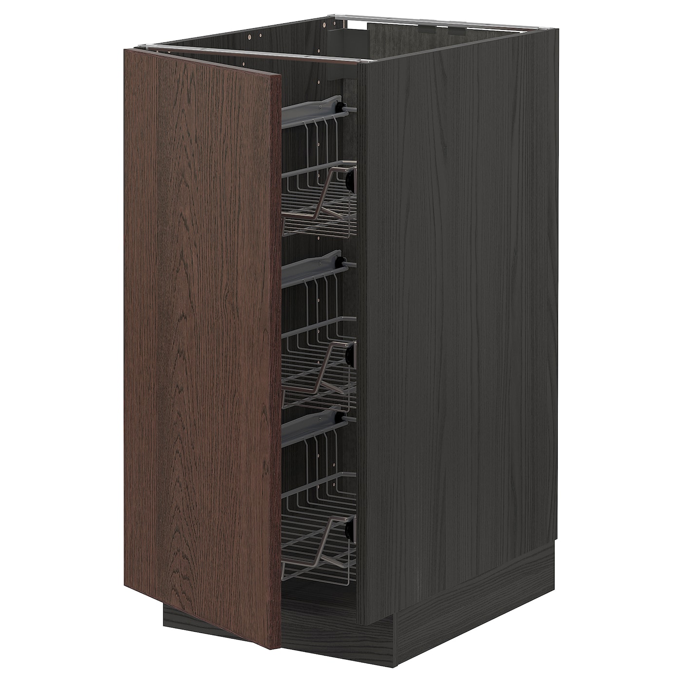 Навесной шкаф - METOD IKEA/ МЕТОД ИКЕА, 88х40 см, черный/коричневый