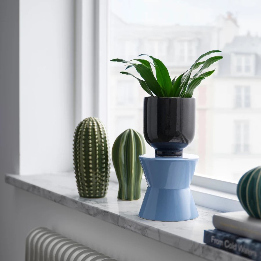 Подставка для растений - IKEA KORALLPIL, 11 см, светло-синий, КОРАЛЛПИЛ ИКЕА (изображение №2)