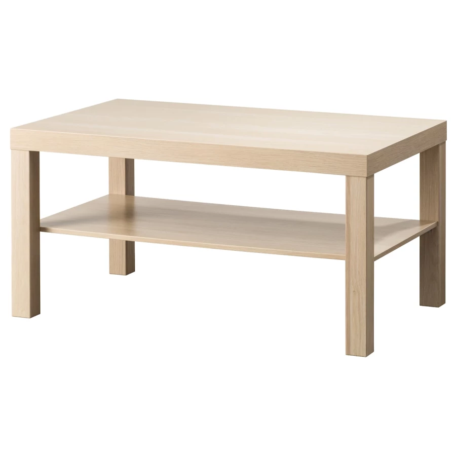 Журнальный стол - IKEA LACK/ИКЕА ЛАКК, 90х55х45 см, под беленый дуб (изображение №1)