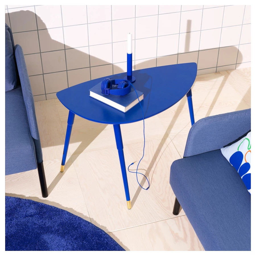 Журнальный столик - IKEA LÖVBACKEN/ЛЁВБАКЕН/ЛЕВБАКЕН ИКЕА, 77х39х51 см, синий (изображение №2)