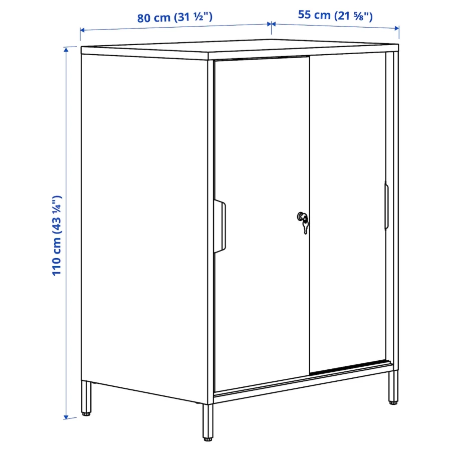 Шкаф-купе - IKEA TROTTEN, белый, 80х55х110 см, ТРОТТЕН ИКЕА (изображение №11)
