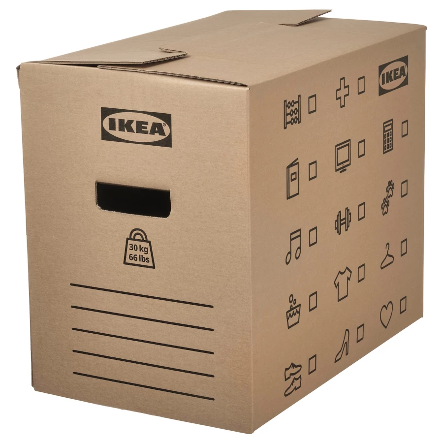 Коробка с крышкой - DUNDERGUBBE  IKEA/ ДУНДЕРГУББЕ ИКЕА, 50х31х40 см, бежевый (изображение №2)