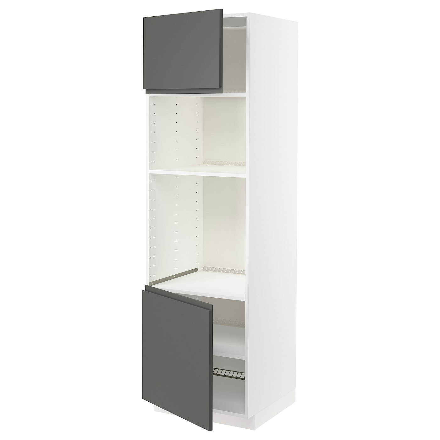 Кухонный шкаф-пенал - IKEA METOD/МЕТОД ИКЕА, 200х60х60 см, белый/черный