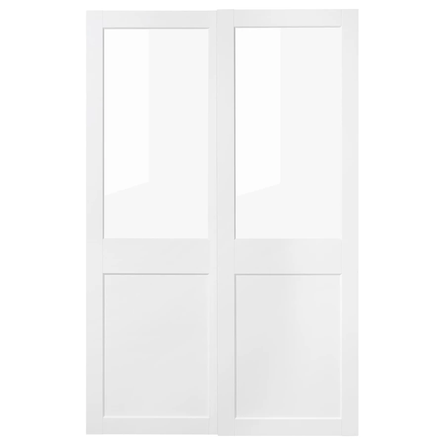 Раздвижные двери - IKEA GRIMO/ГРИМО ИКЕА, 236х150 см, белый (изображение №1)