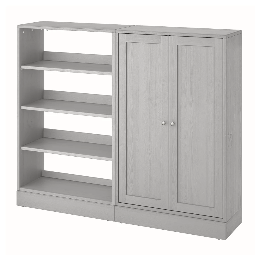 Книжный шкаф - HAVSTA IKEA/ ХАВСТА ИКЕА,  162х134 см, серый (изображение №1)