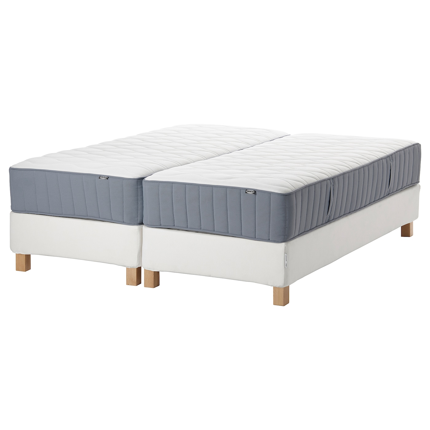 Континентальная кровать - IKEA ESPEVÄR/VÅGSTRANDA/ESPEVAR/VAGSTRANDA, 200х160 см, матрас средне-жесткий, белый, ЭСПЕВАР/ВЭГСТРАНДА ИКЕА